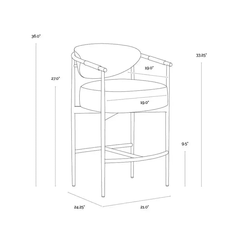 SUNPAN Heloise Faux Leather Counter Stool