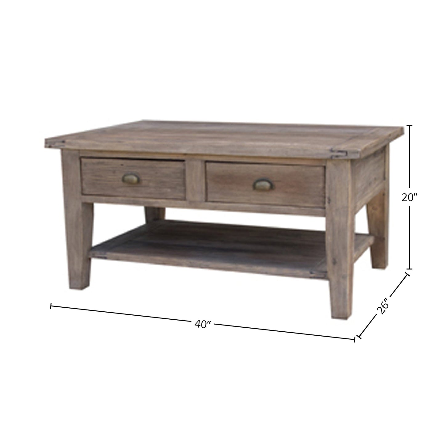 LH Home Irish Coast Two Drawers Wood Coffee Table