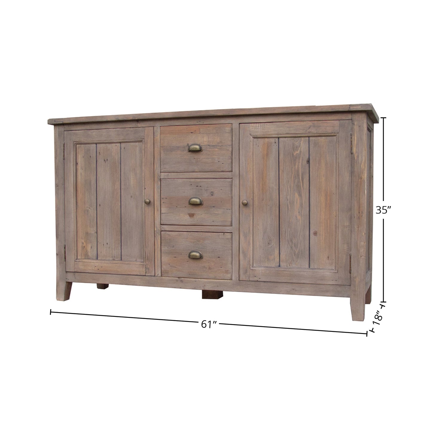 LH Home Irish Coast Three Drawers Wood Sideboard