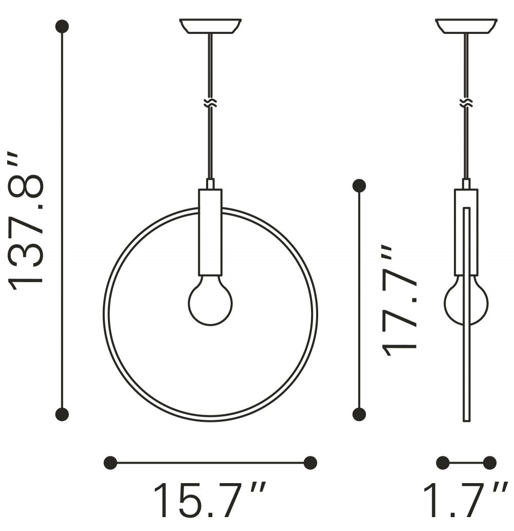 Zuo Modern Irenza Brass Ceiling Lamp
