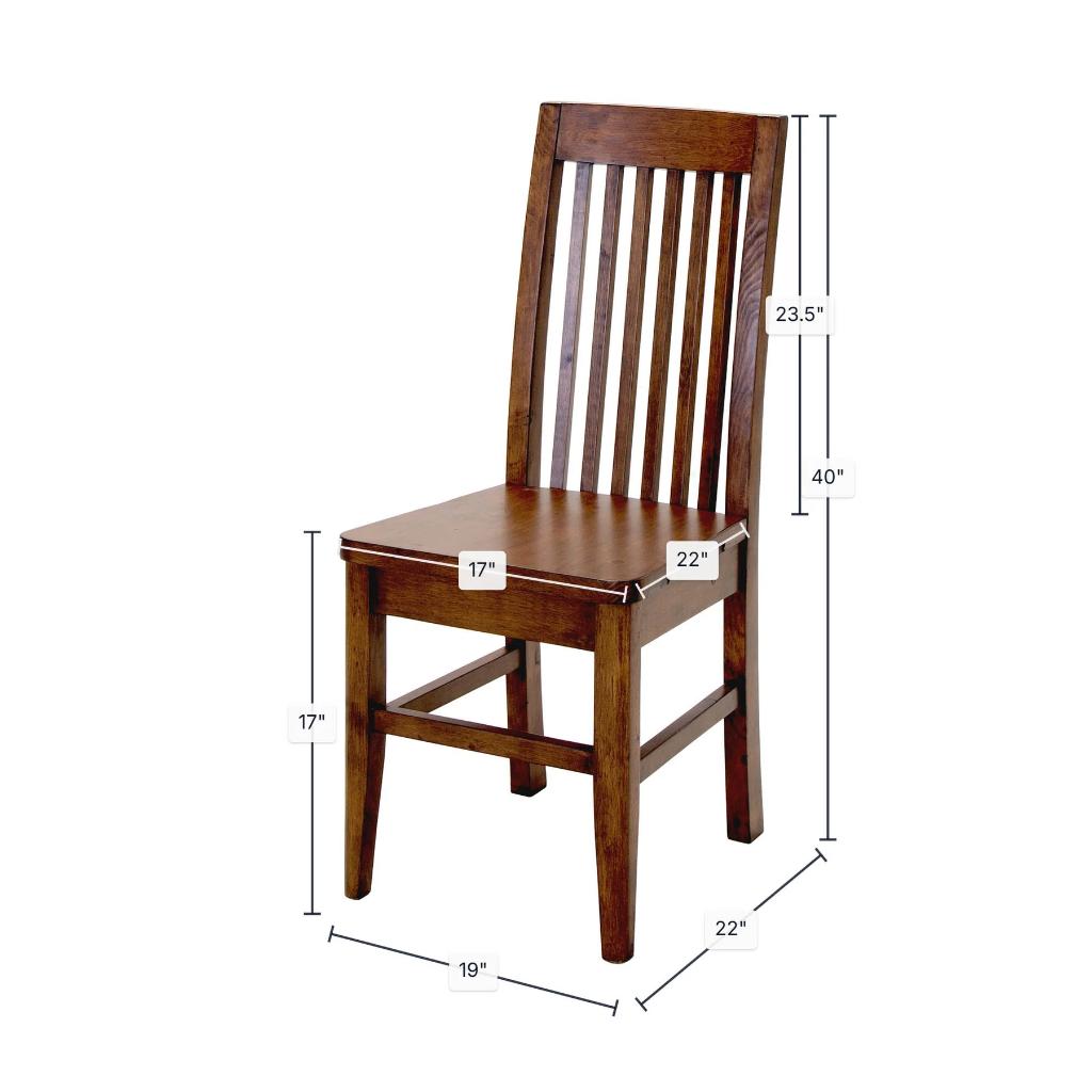 LH Home Irish Coast Slat Back Wooden Dining Chair 2PC