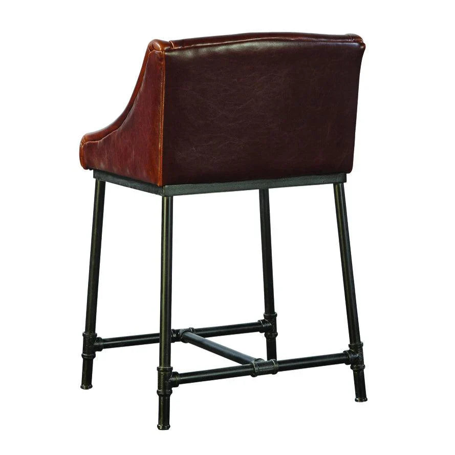 Furniture Classics Iron Pipe Leather Counter Stool