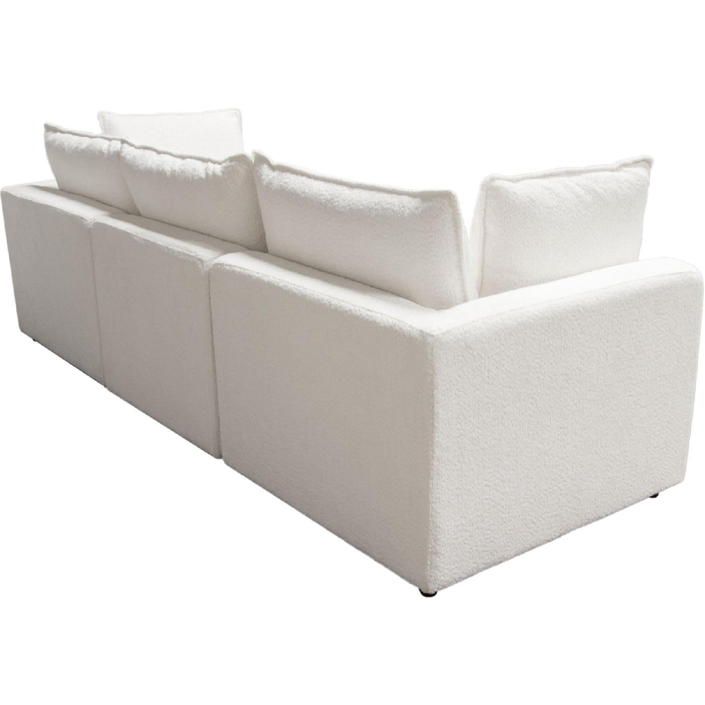 Ivy 3-Piece Modular Sofa in White Faux Shearling-Modular Sofas-Diamond Sofa-Sideboards and Things