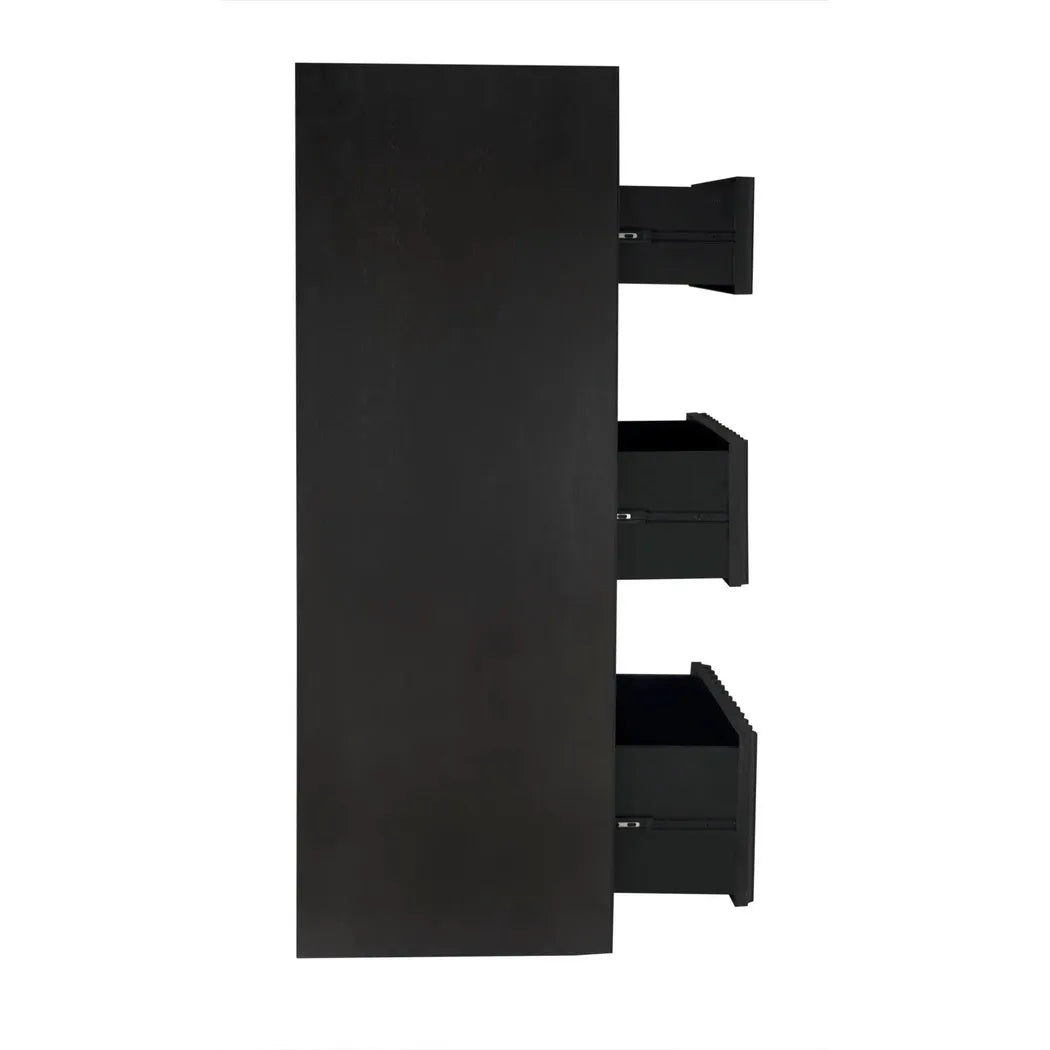 Noir Izzy Wood and Brass Black Tallboy