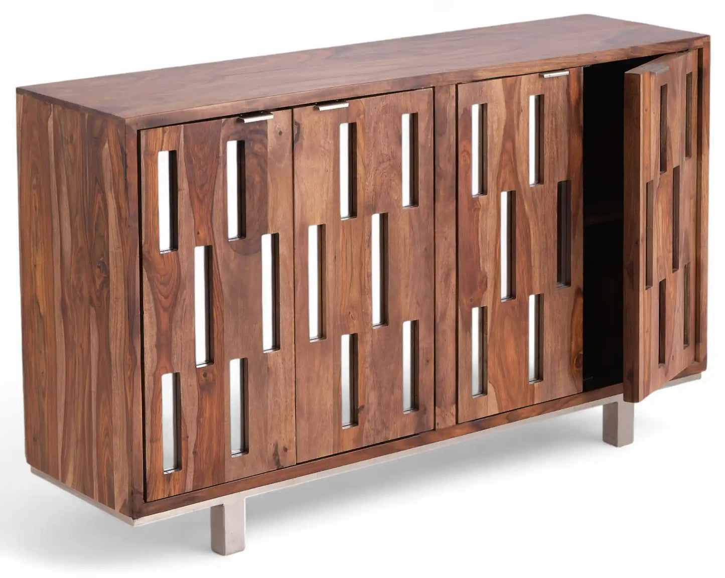 LOOMLAN Getson Wooden Brown 4 Door Sideboard