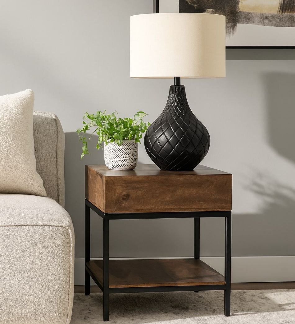 LOOMLAN Rathbone One Drawer Wood End Table