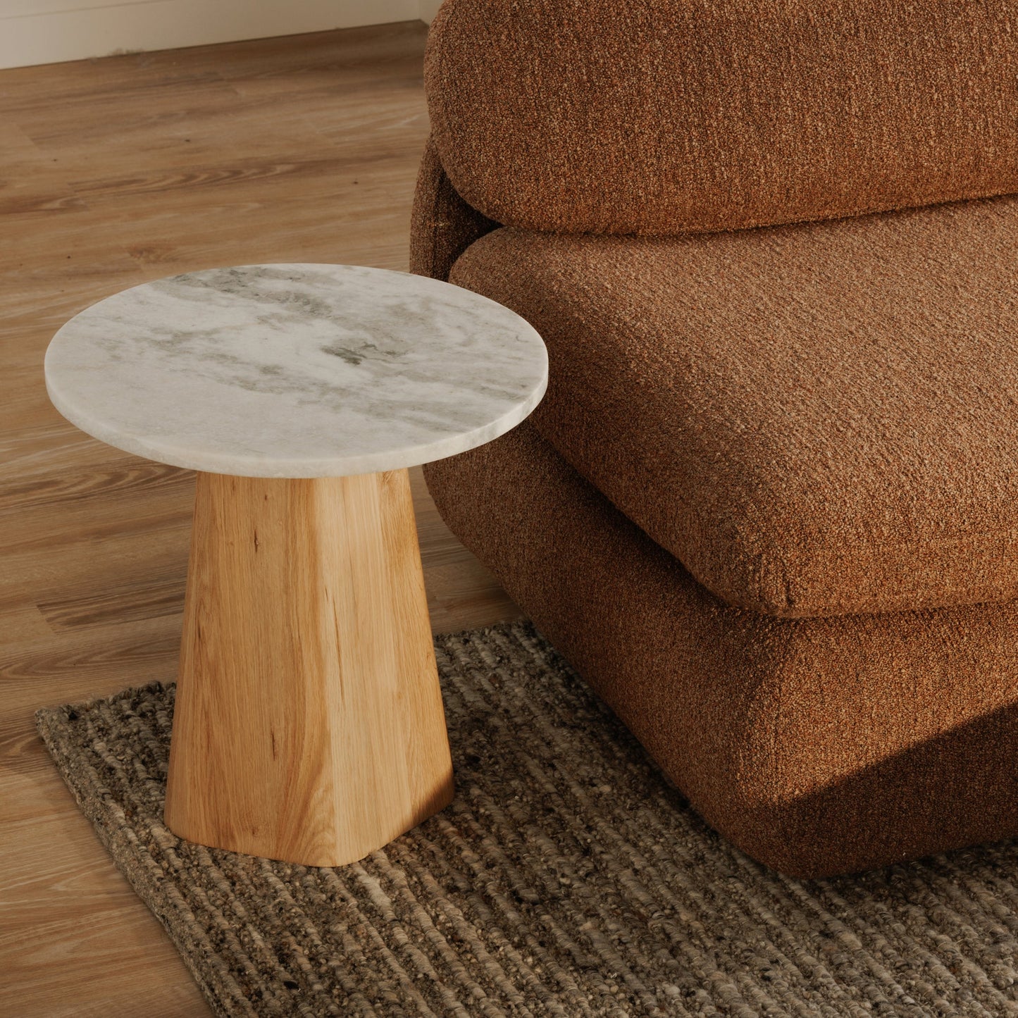 Moe's Home Evelyn Wood Grey Round Accent Table