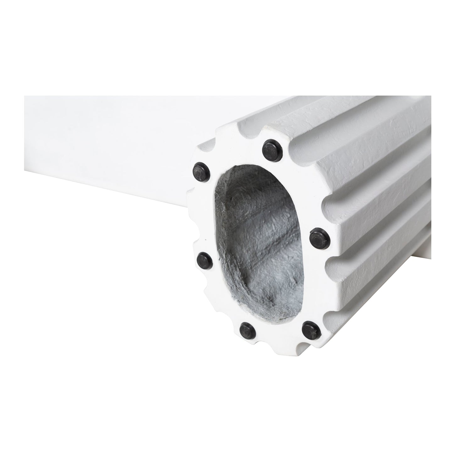 Eris White Concrete & Steel Outdoor Dining Bench