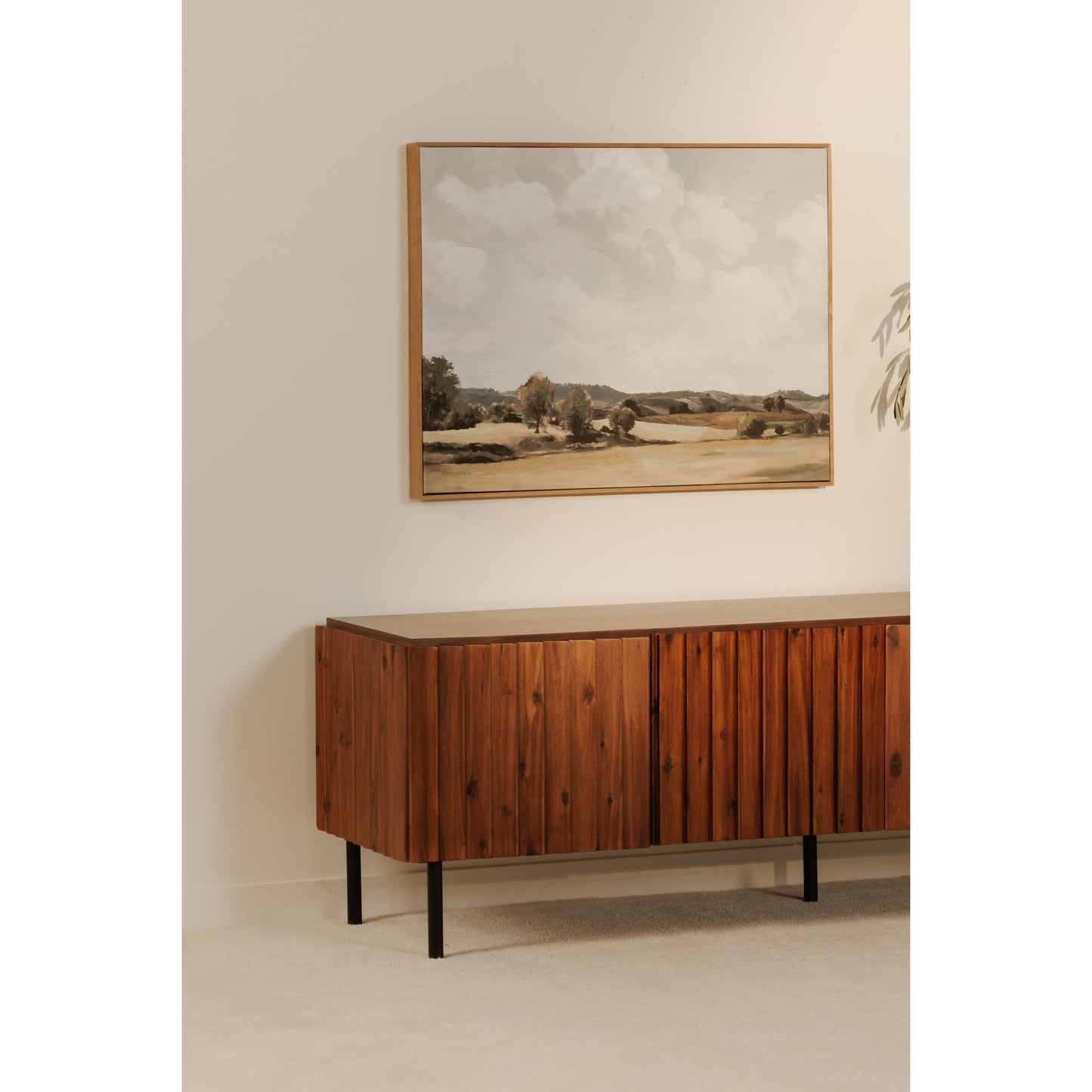 Lincoln Wood and Iron Brown Media Cabinet