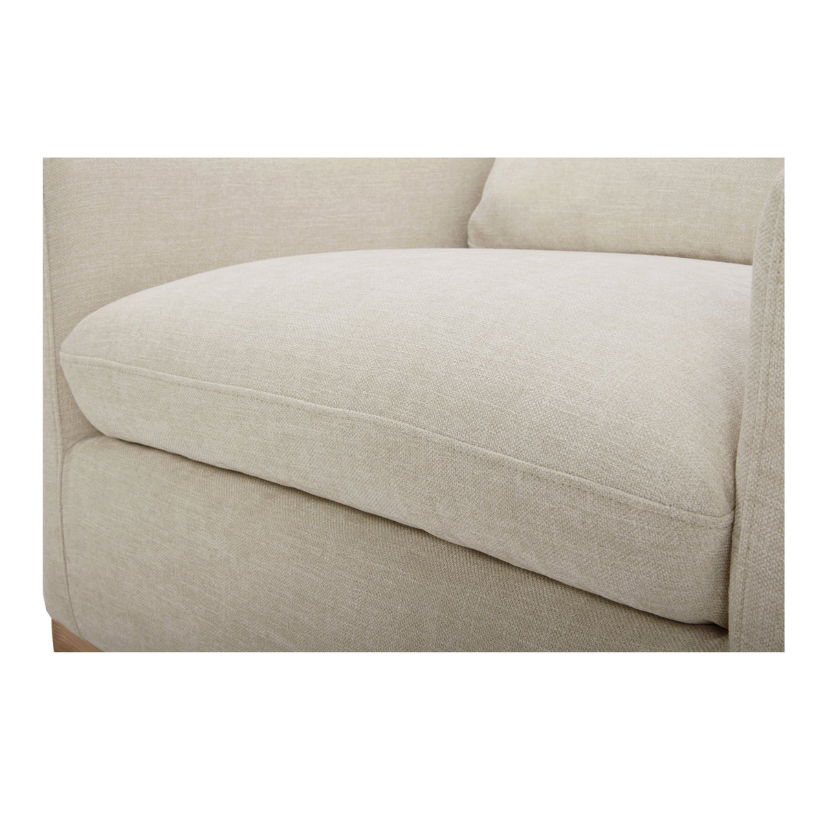 Moe's Home Linden Performance Fabric & Pine Wood Beige Swivel Arm Chair