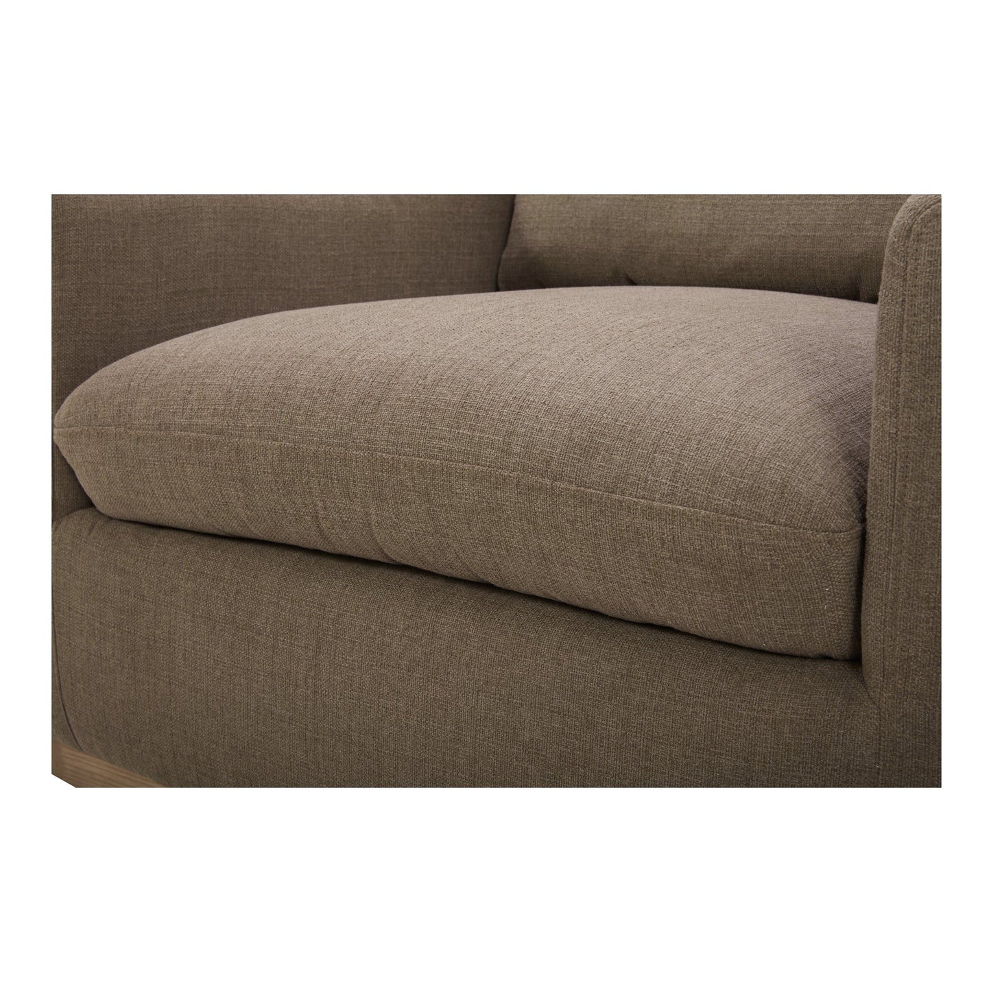 Moe's Home Linden Performance Fabric & Pine Wood Brown Swivel Arm Chair