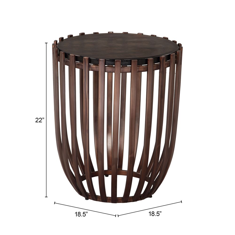 Zuo Modern Kafig Iron Frame Round Side Table