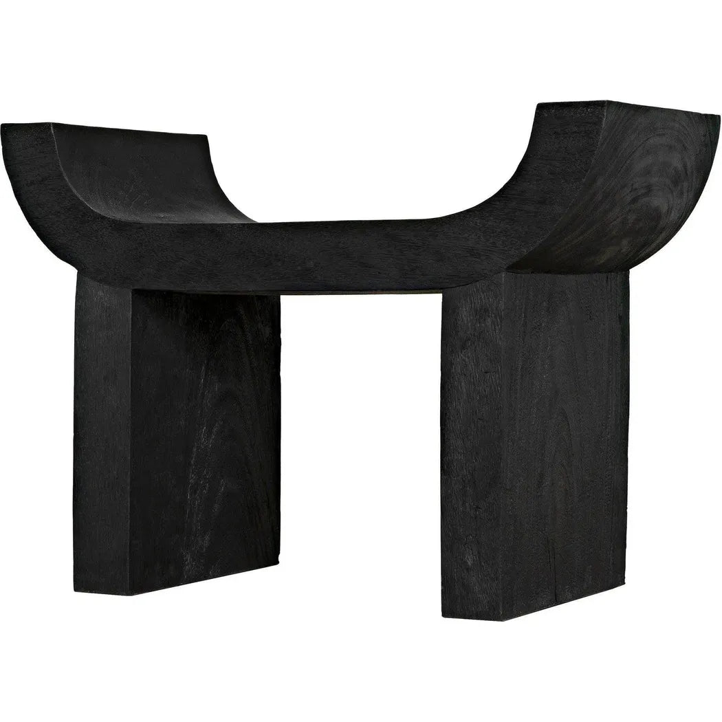 Kazuo Stool Black Wood Footstool