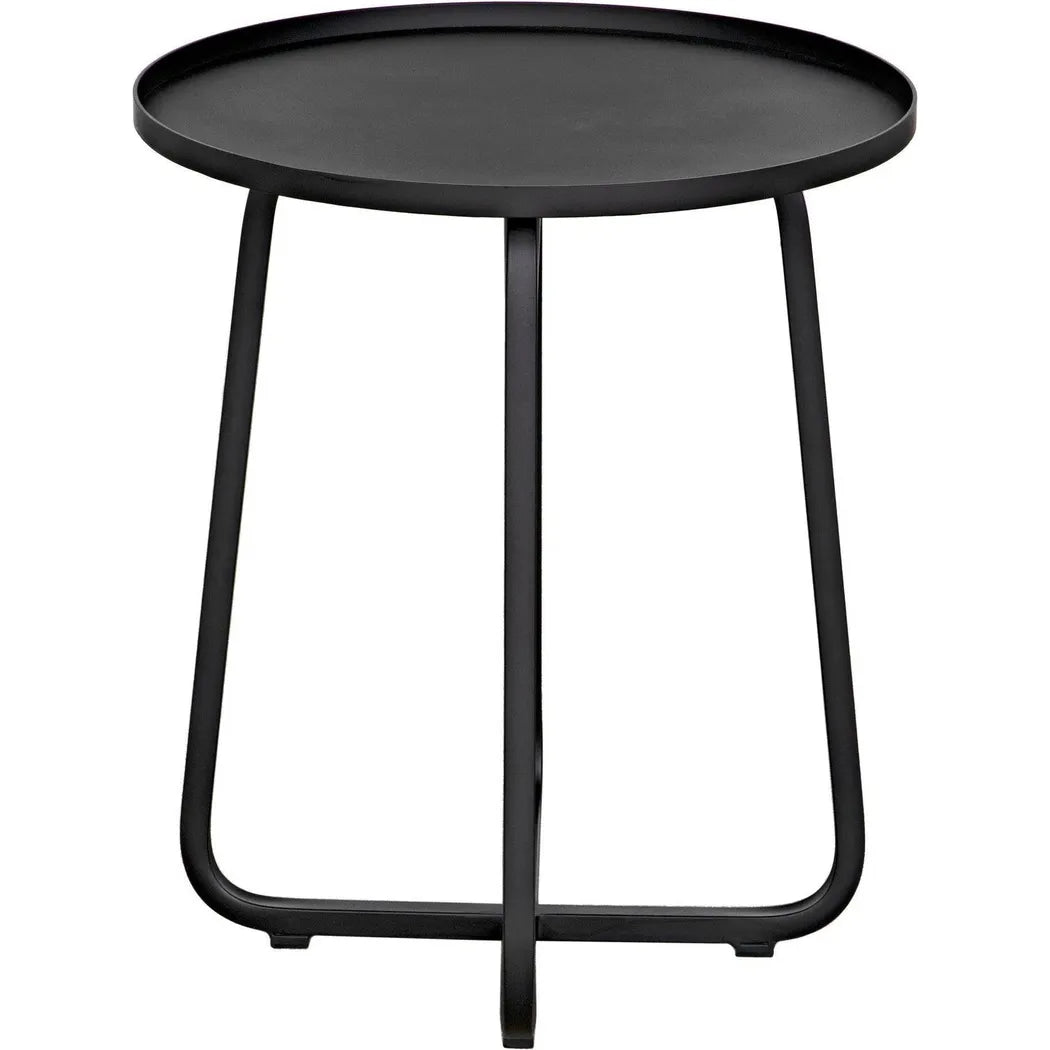 Kimana Black Steel Round Side Table