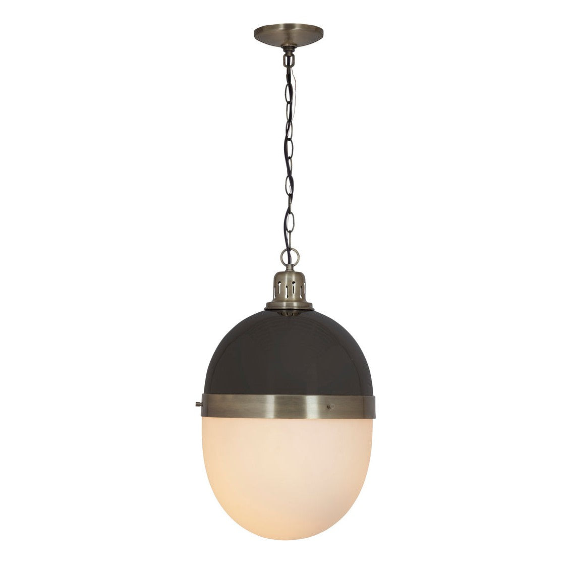 Bassett Mirror Garfield Glass and Metal Black Pendant