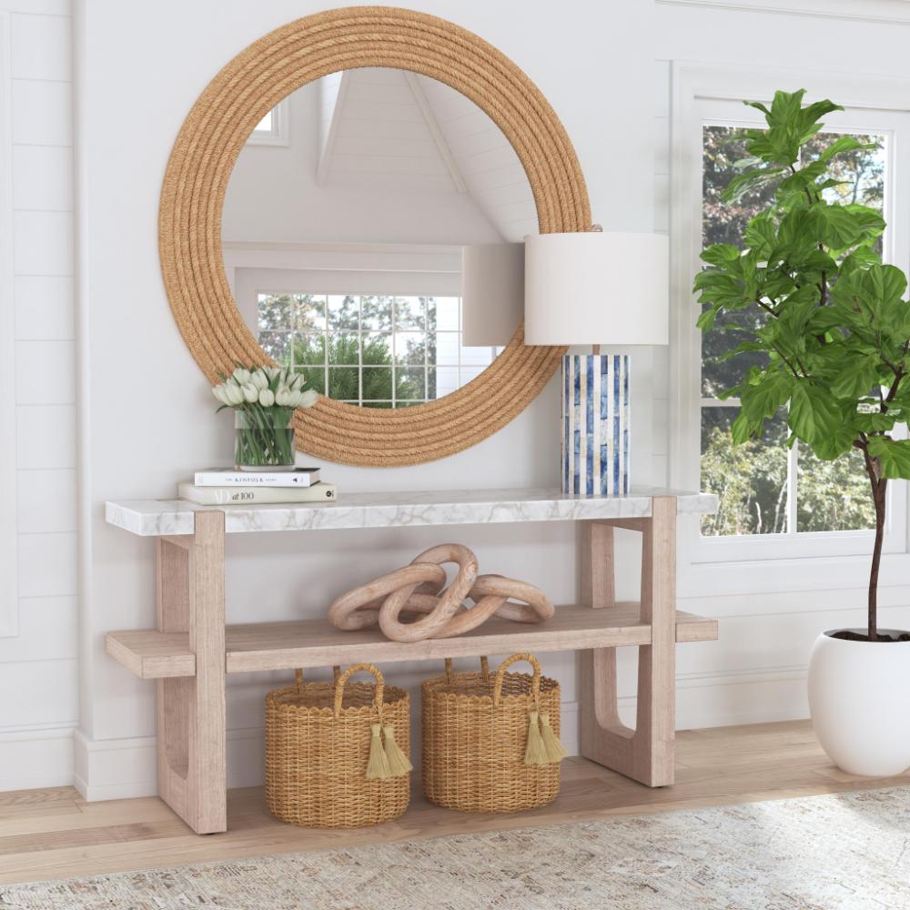 Bassett Mirror Coburn Bone and Iron Blue Table Lamp