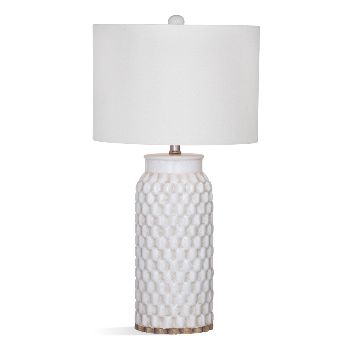Bassett Mirror Selser Ceramic White Table Lamp
