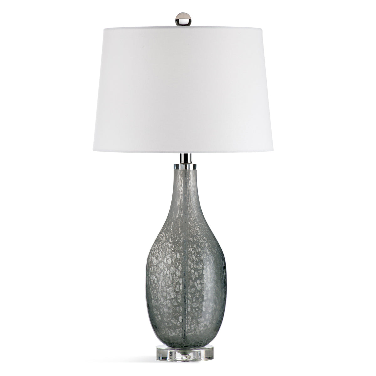 Bassett Mirror Jackson Glass and Fabric Grey Table Lamp