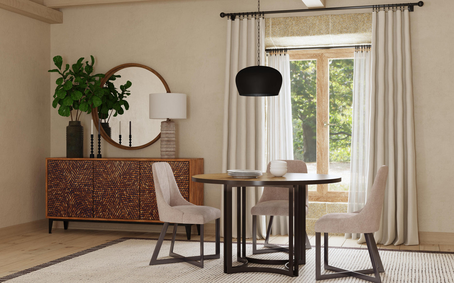 Bassett Mirror Bell Metal Black Pendant