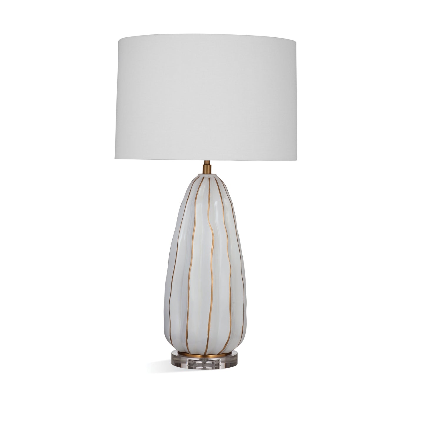 Josephine Ceramic & Crystal White Table Lamp