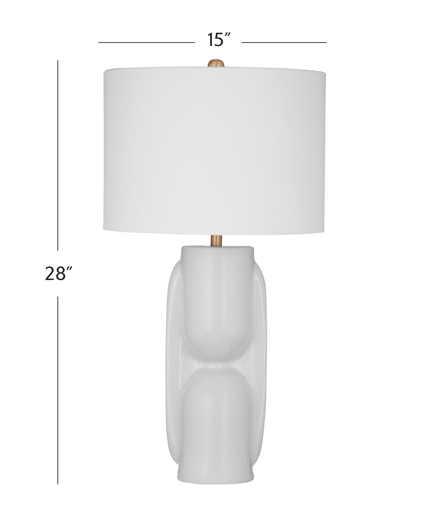 Tolland Glossy White Finish Table Lamp