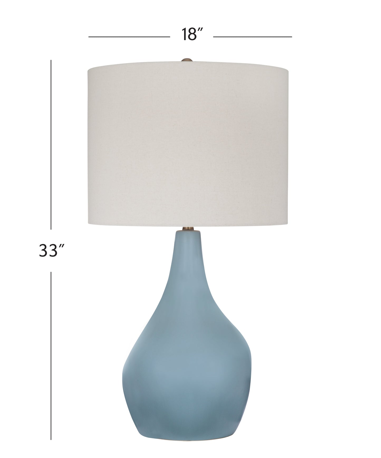 Rawlins Blue Ceramic Teardrop Table Lamp