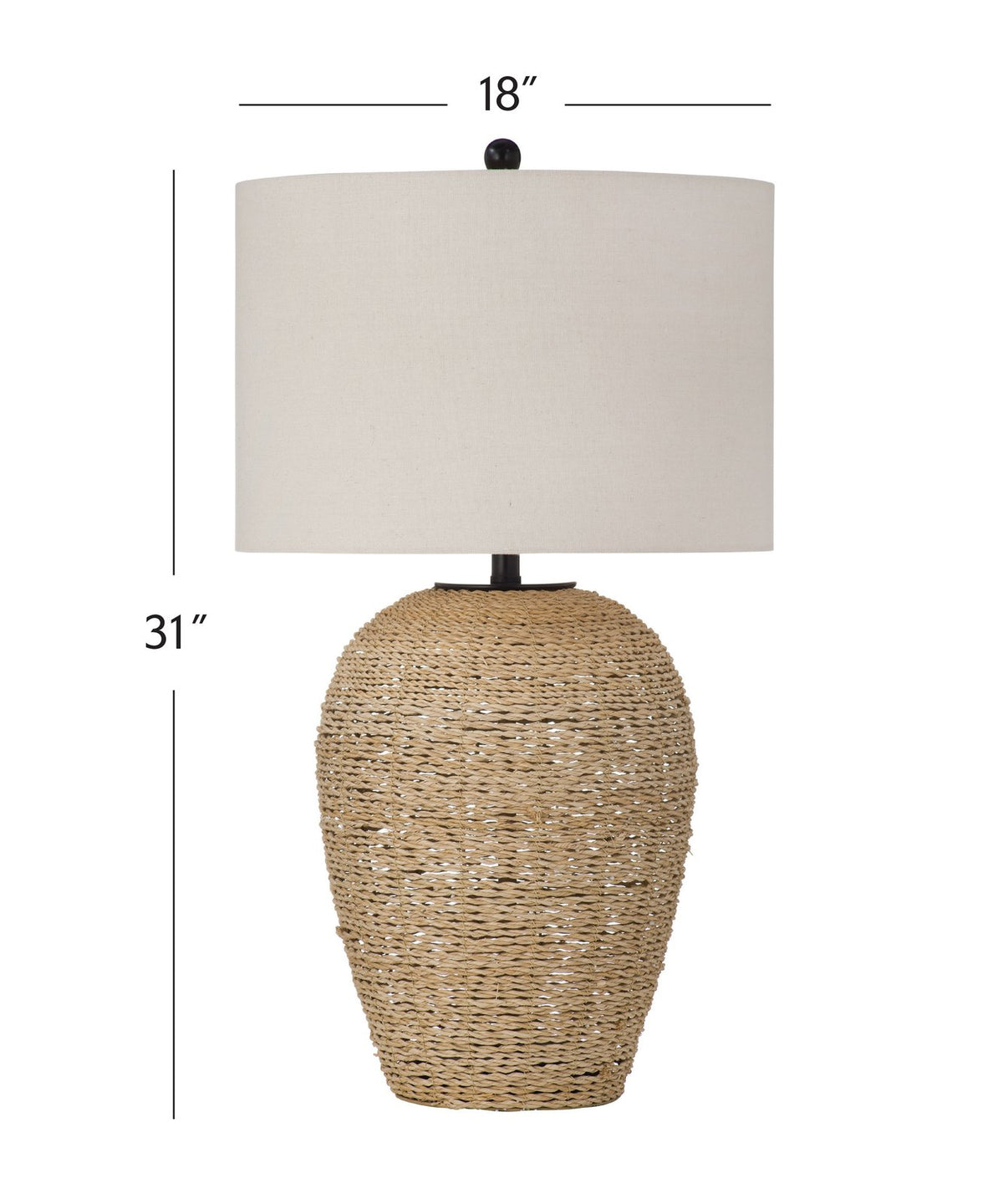 Bassett Mirror Armstrong Natural Rope Base Table Lamp