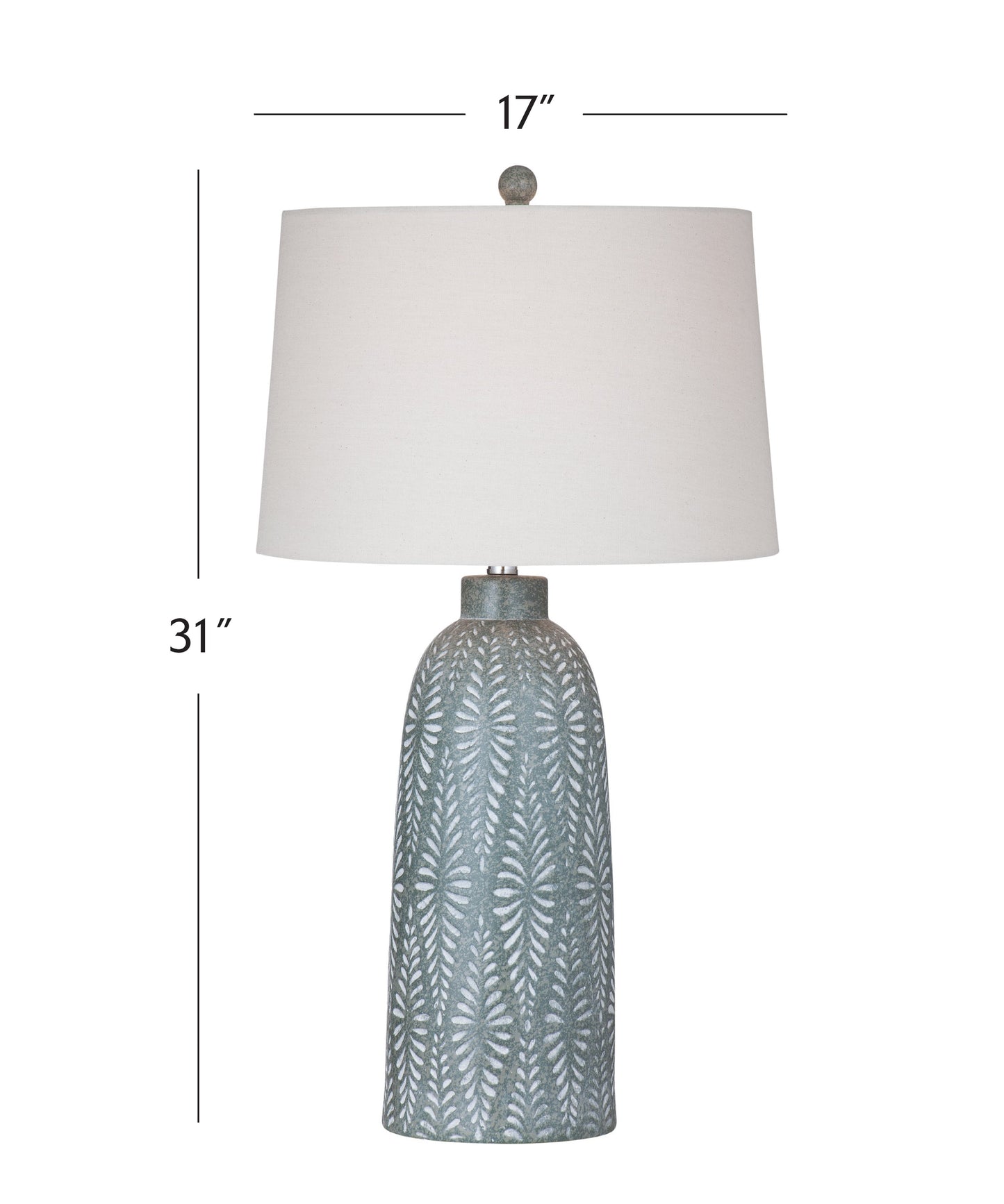 Windham Green Resin Table Lamp
