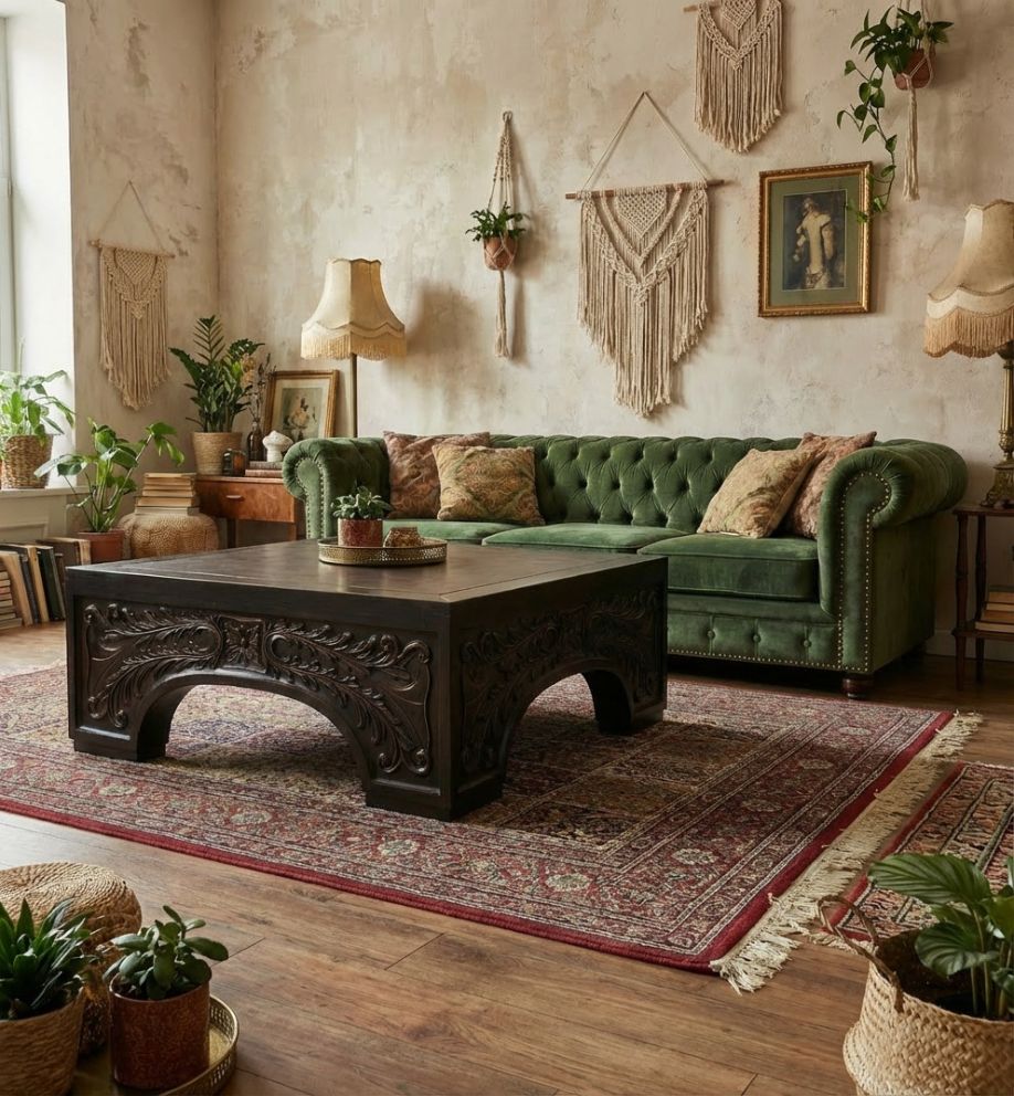 Peninsula Home Arcos Wooden Square Cofee Table