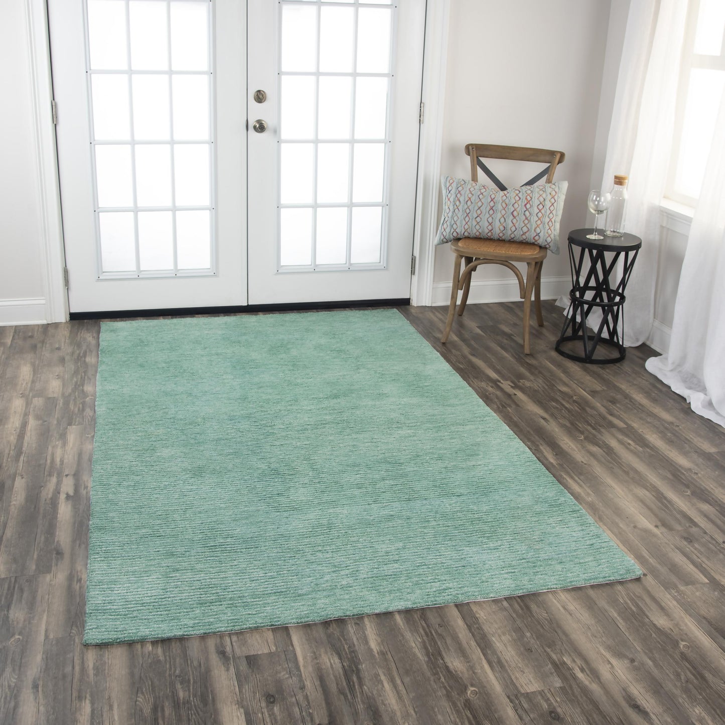 LOOMLAN Cini 5x7 Indoor Outdoor Blue Patio Rug