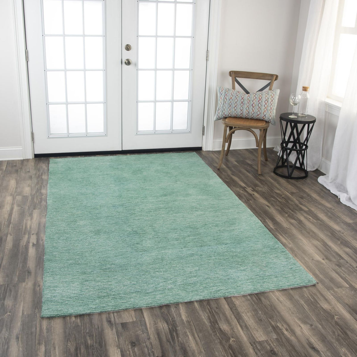 LOOMLAN Cini 5x7 Indoor Outdoor Blue Patio Rug