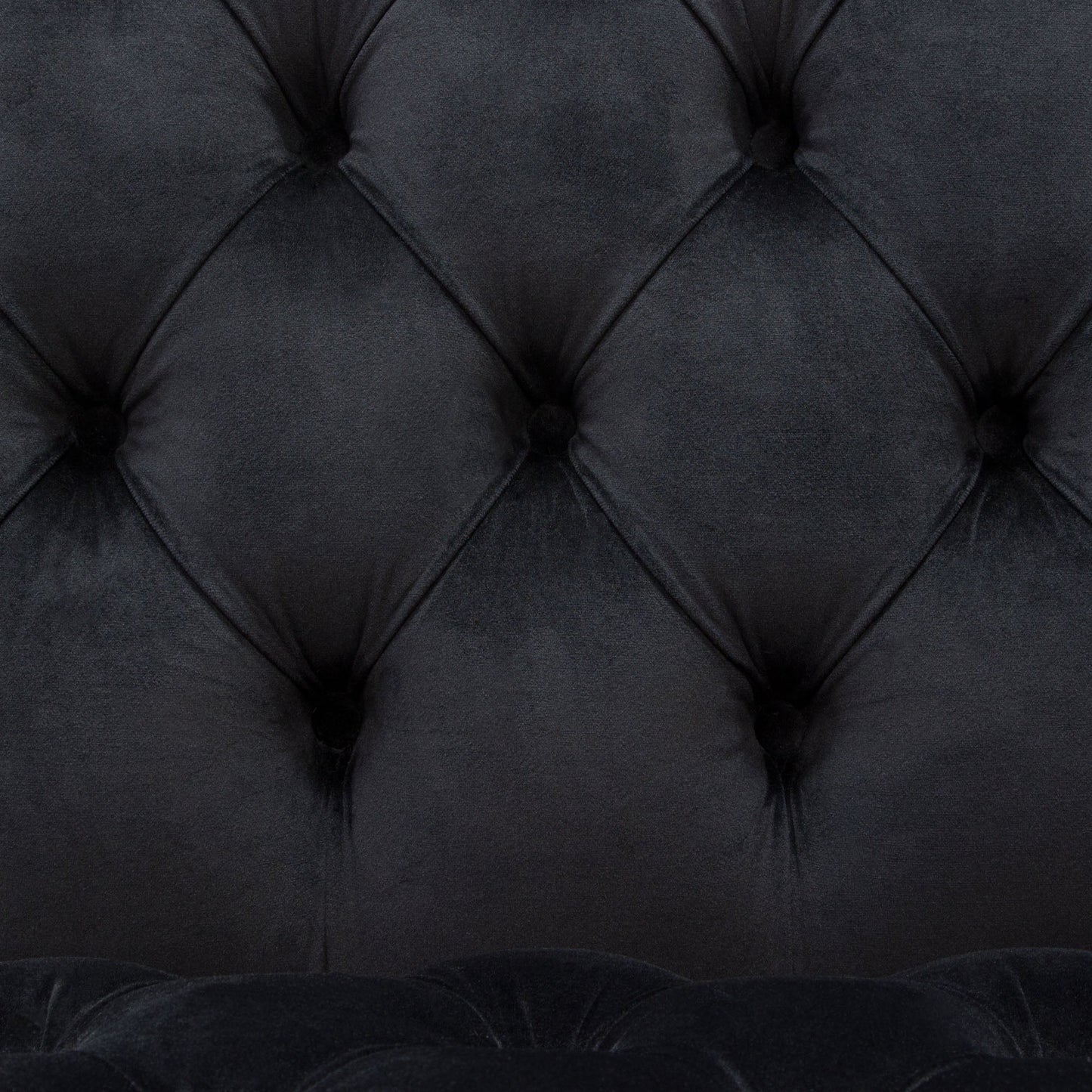 Luxe Black Tufted Velvet Accent Chair