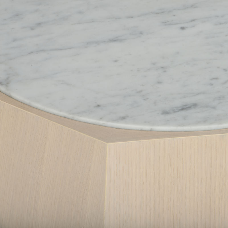 Laurence Marble Top Geometric Coffee Table-Coffee Tables-Wildwood-LOOMLAN