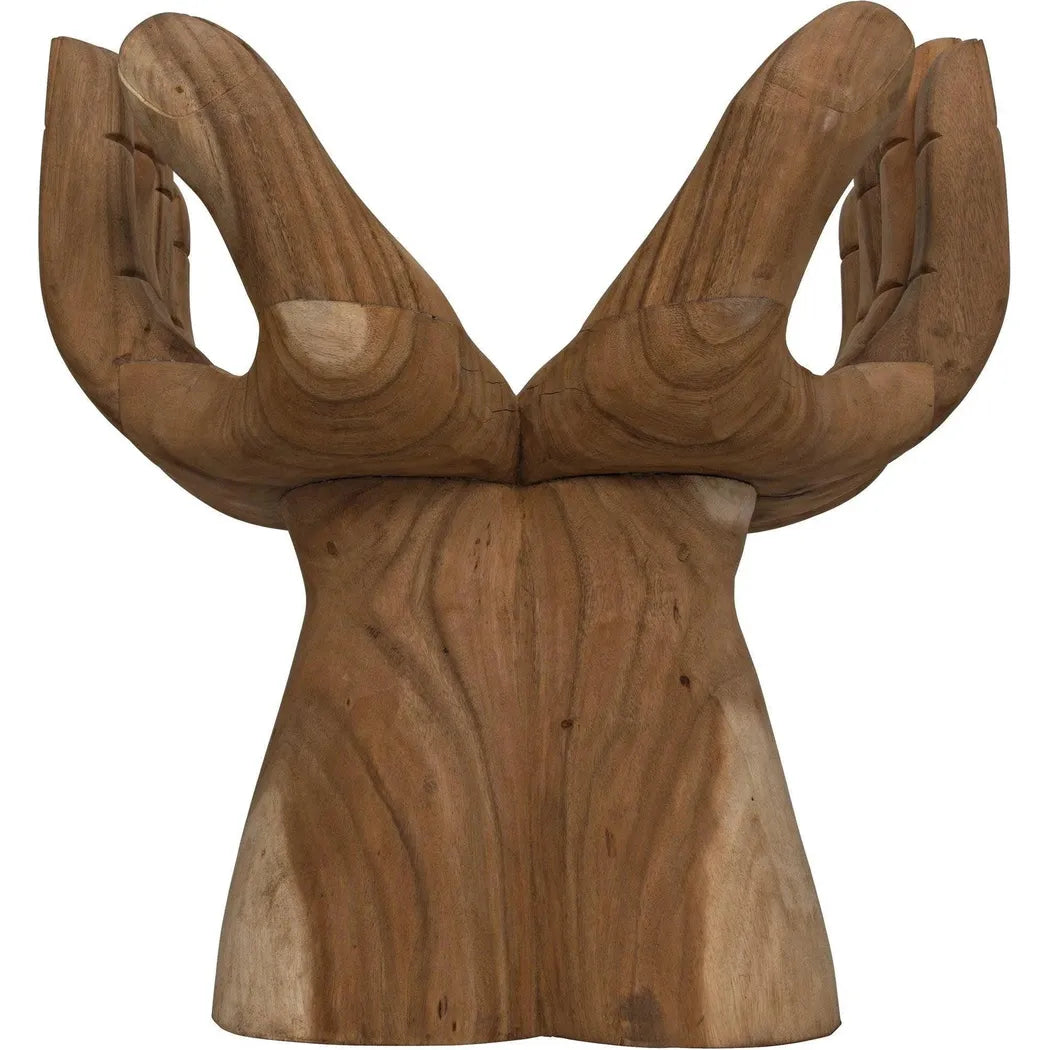 Le Main Natural Teal Wood Armless Chair