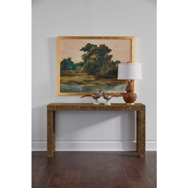 Chelsea House Leopard Skined Rectangular Console Table