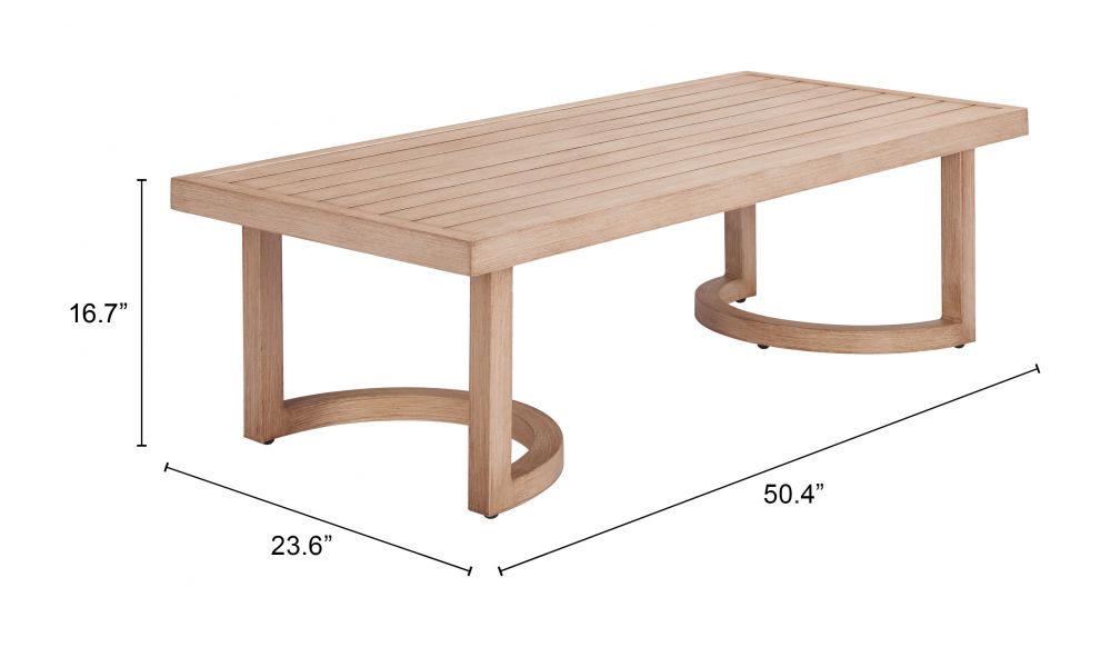 Zuo Modern Leto Aluminum Outdoor Coffee Table