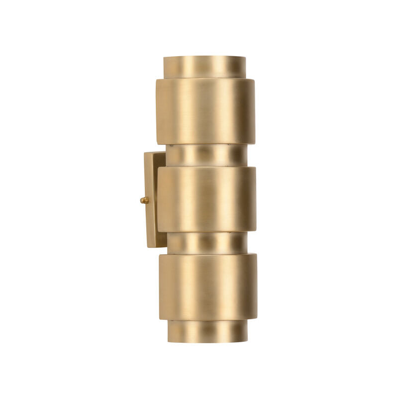 Lewinger Brass Finish Wall Sconce-Wall Sconces-Wildwood-LOOMLAN