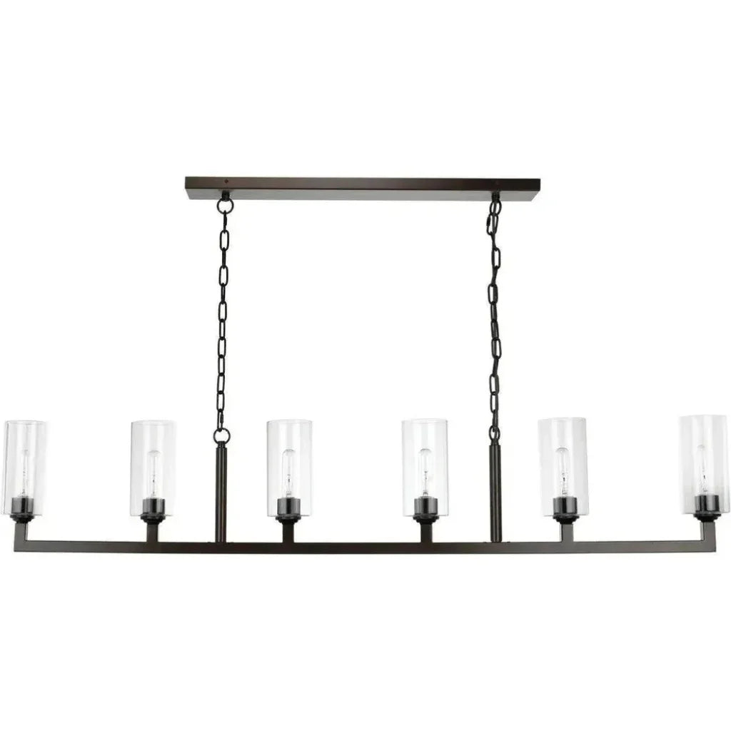 Linear Six Lights Metal Chandelier