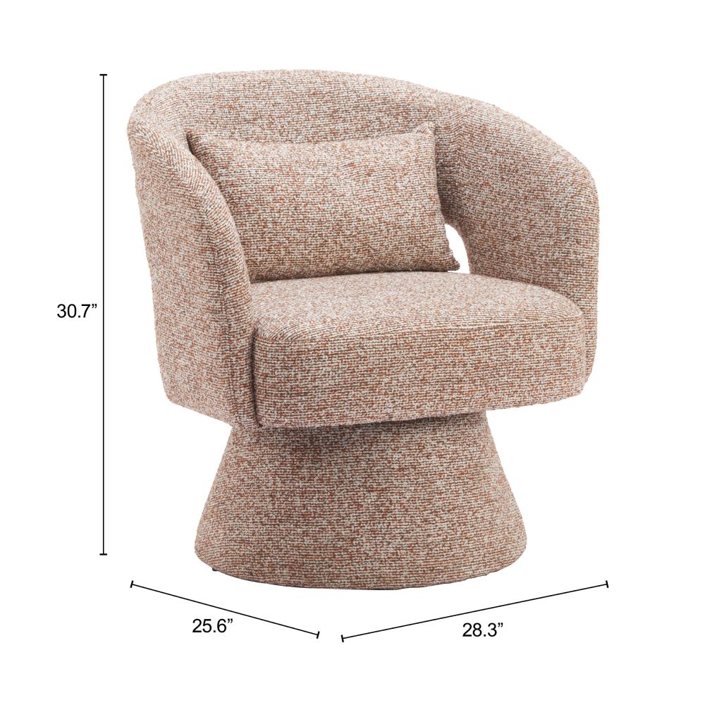 Zuo Modern Liva Shearling Fabric Swivel Club Chair