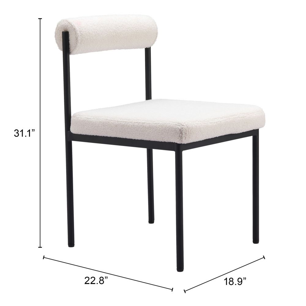 Zuo Modern Livorno Shearling Fabric Dining Chair
