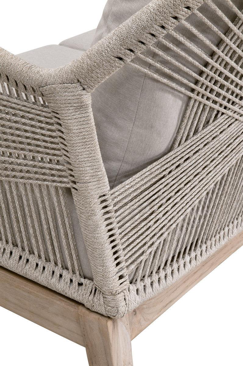 Loom Outdoor 79" All Weather Patio Rope Sofa With Cushions Outdoor Sofas & Loveseats Sideboards and Things By Essentials For Living