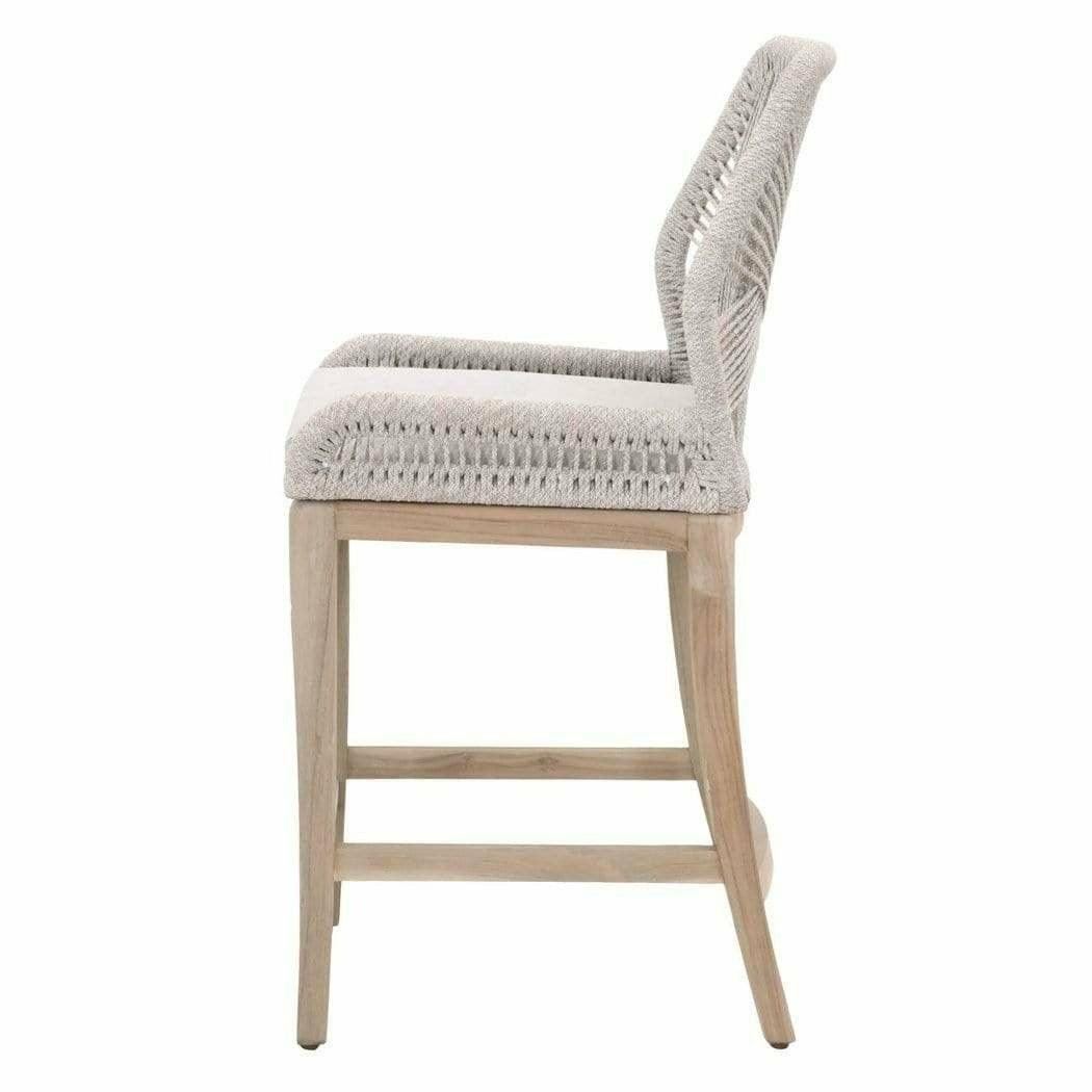 Loom Outdoor Rope Counter Stool Taupe Flat Rope Teak Wood Outdoor Counter Stools Sideboards and Things By Essentials For Living