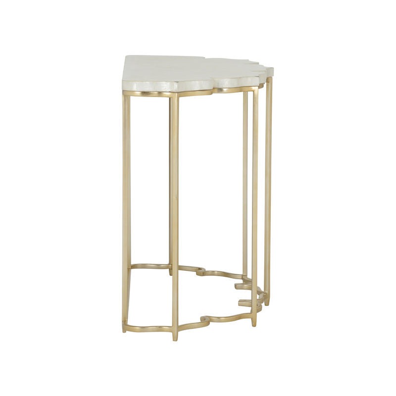 Chelsea House Lotus Flower Metalic Gold Based Console Table