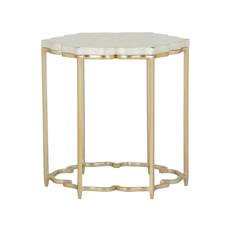 Chelsea House Lotus Flower Metalic Gold Based Side Table