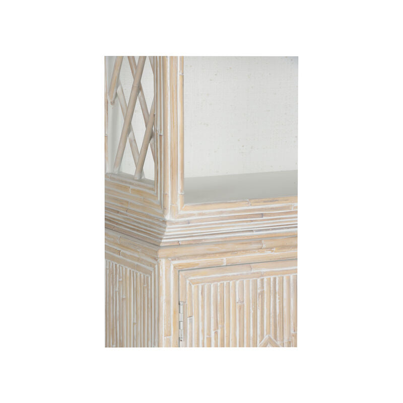 Chelsea House Lyford Cay Whitewashed Bamboo Bookcase