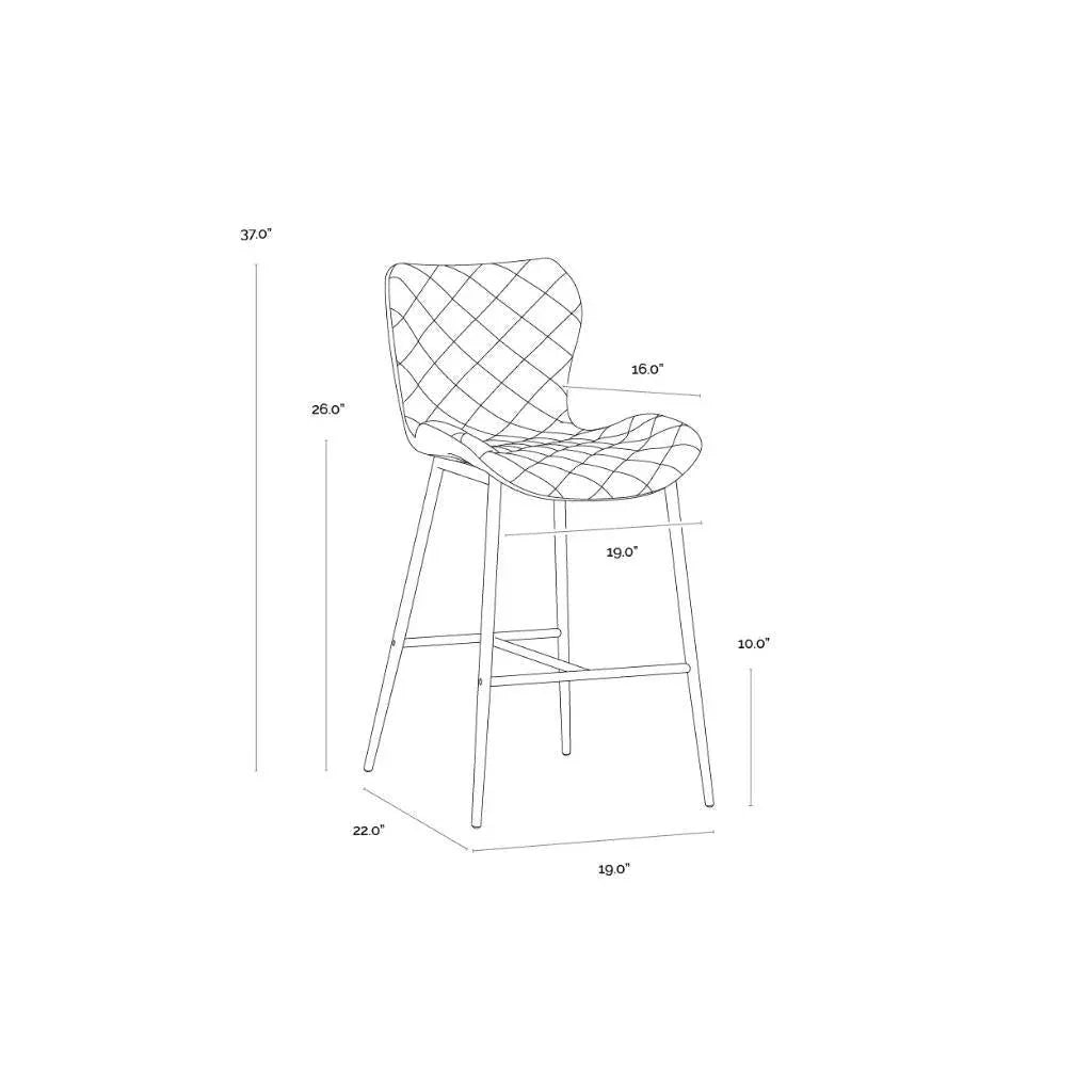 SUNPAN Lyla Leather Counter Stool 2PC