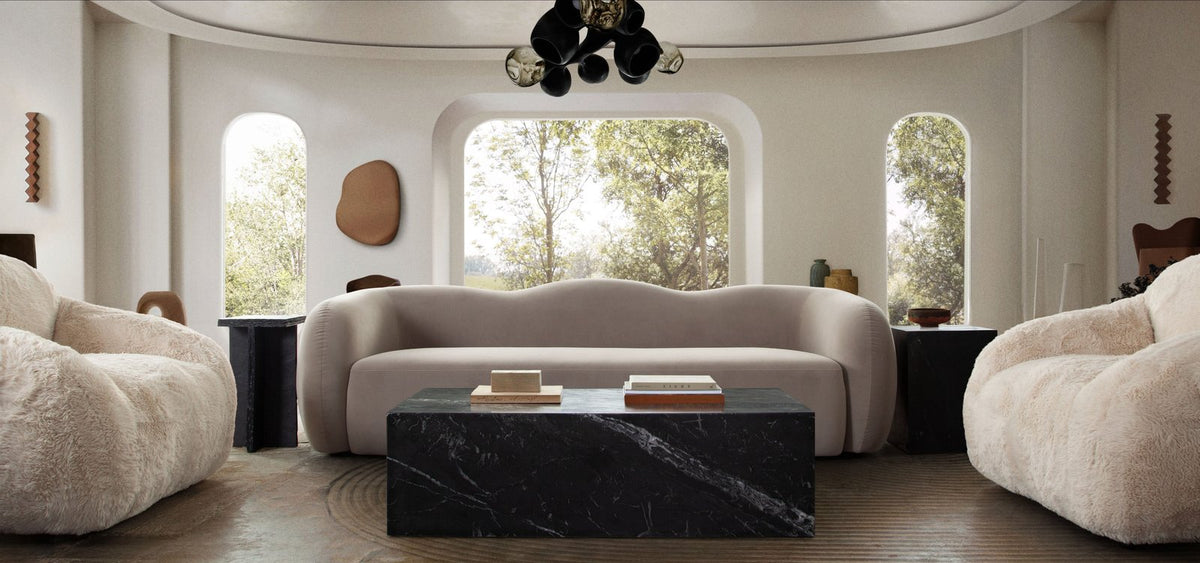 Diamond Sofa Maya Mink Performance Velvet Modern Sofa