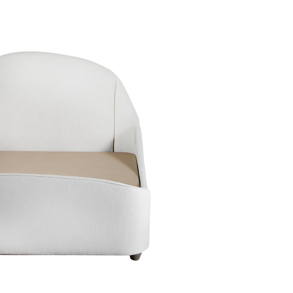 Peninsula Home Grace White Fabric King Bed