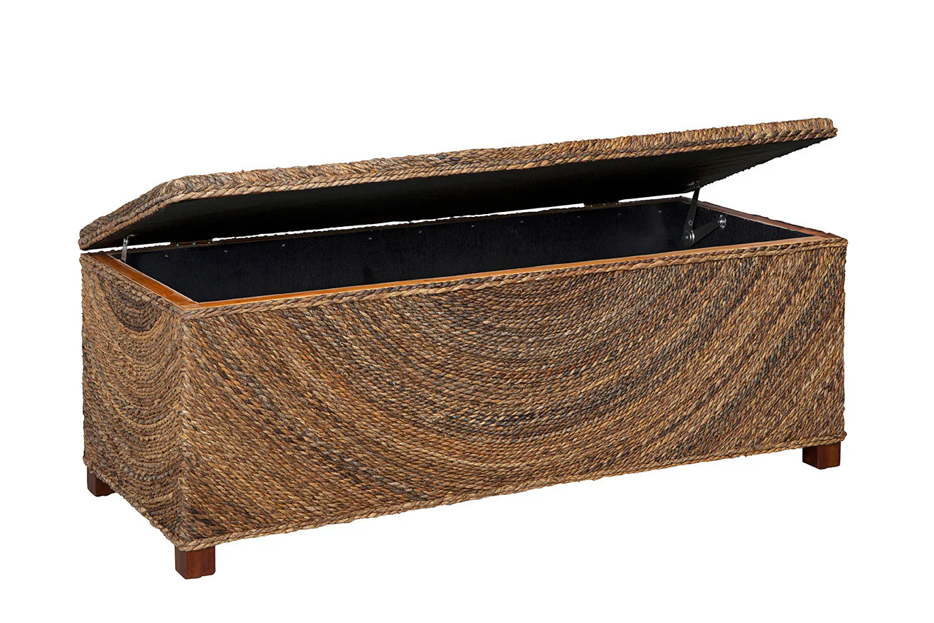 Madura Seagrass Wooden Storage Bench