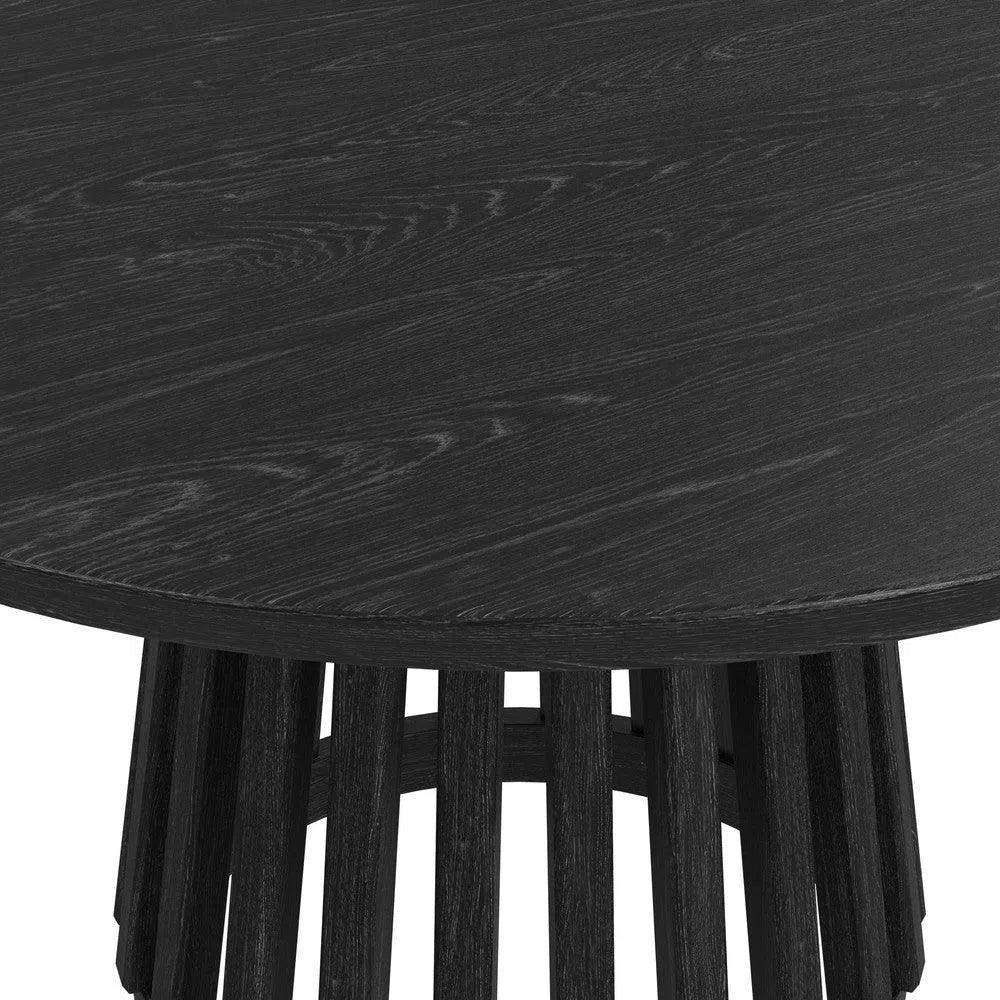 Mateo Wood Black Round Dining Table-Dining Tables-Bassett Mirror-LOOMLAN